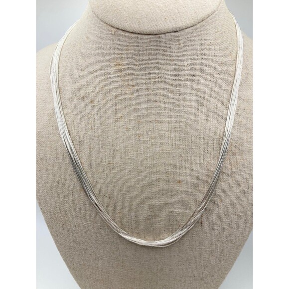 10 strand sterling liquid silver chain Necklace